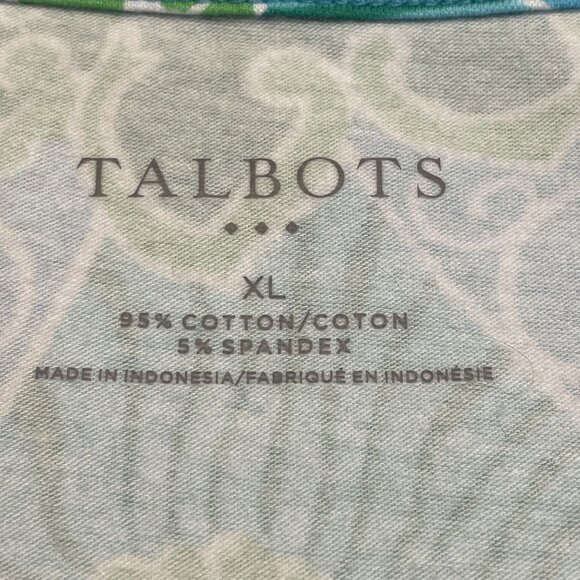 Talbots Floral Top Women XLarge Beachy Coastal Mosaic Floral Print Casual Travel - Picture 8 of 10